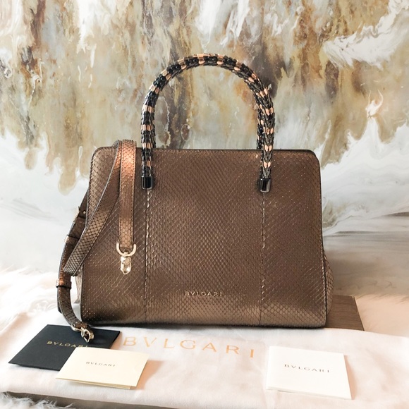 Bvlgari Bronze Snakeskin Serpenti Scaglie Tote Bag main image 5
